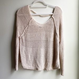Free People Loose Knit Cream Sweater